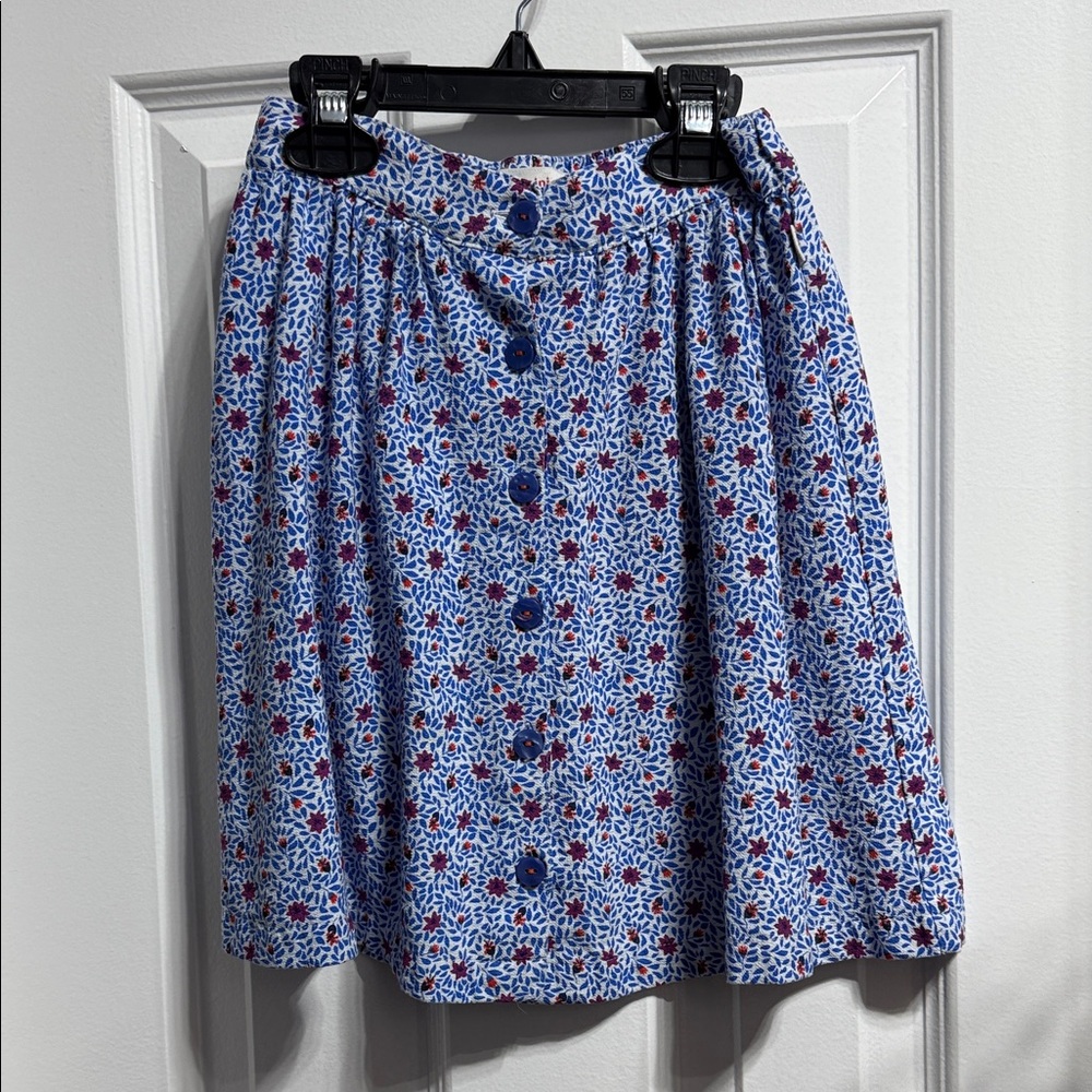 Catimini A-Line Skirt - Blue and Red Floral